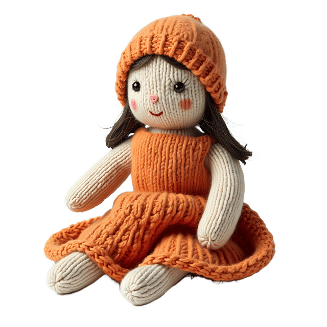 Free transparent PNG: Handmade Knitted Doll PNG with Transparent Background for Crafting and Decor