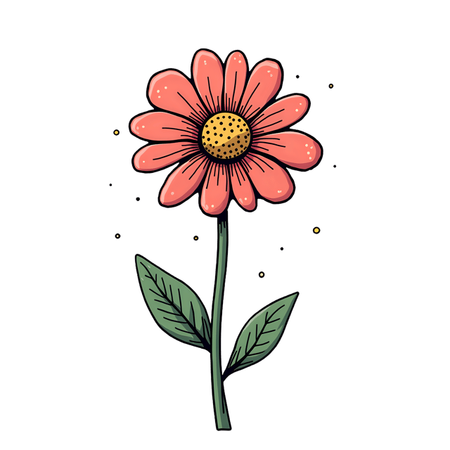 Free transparent PNG: Sketchy Flower with Dot Center  Simple Art Clipart, free transparent png download