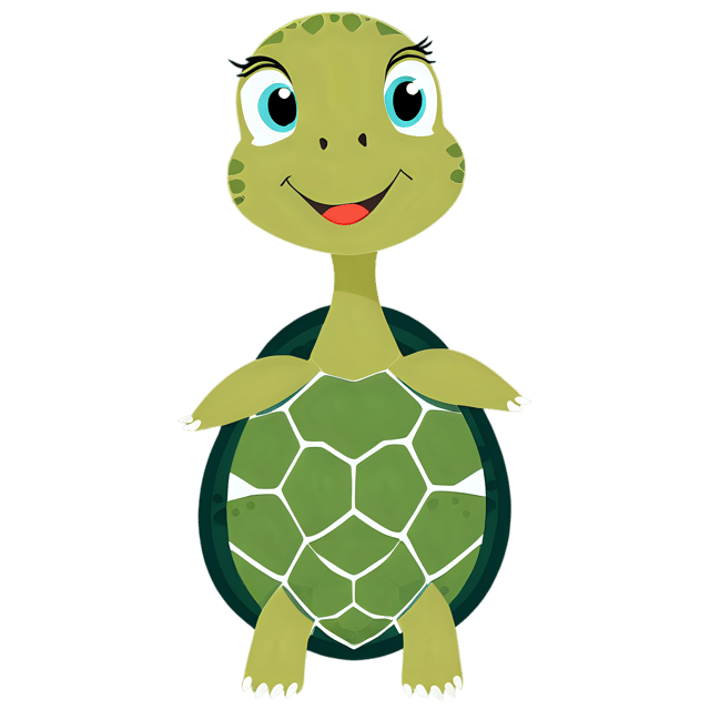 Free transparent PNG: Cute Cartoon Turtle Illustration for Kids, Crafts, and Nature Themes