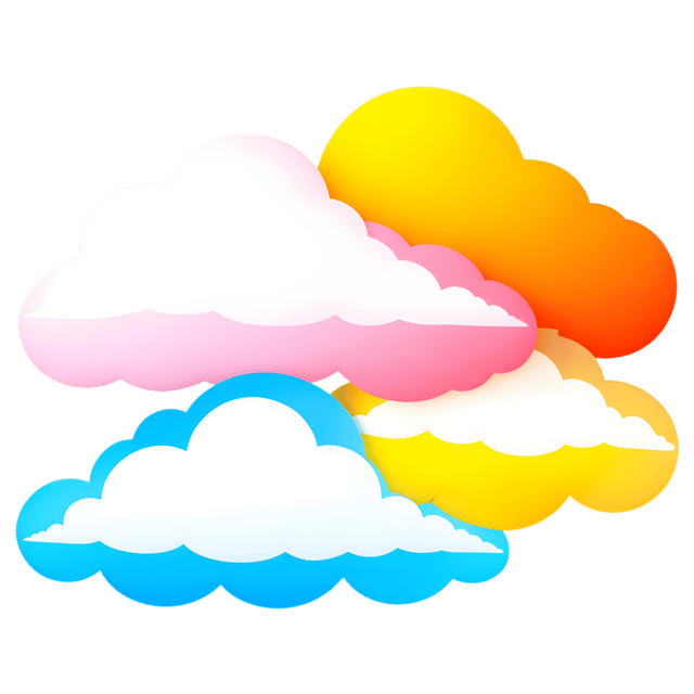 Free transparent PNG: Vibrant Colorful Clouds PNG with Transparent Background for Design Projects