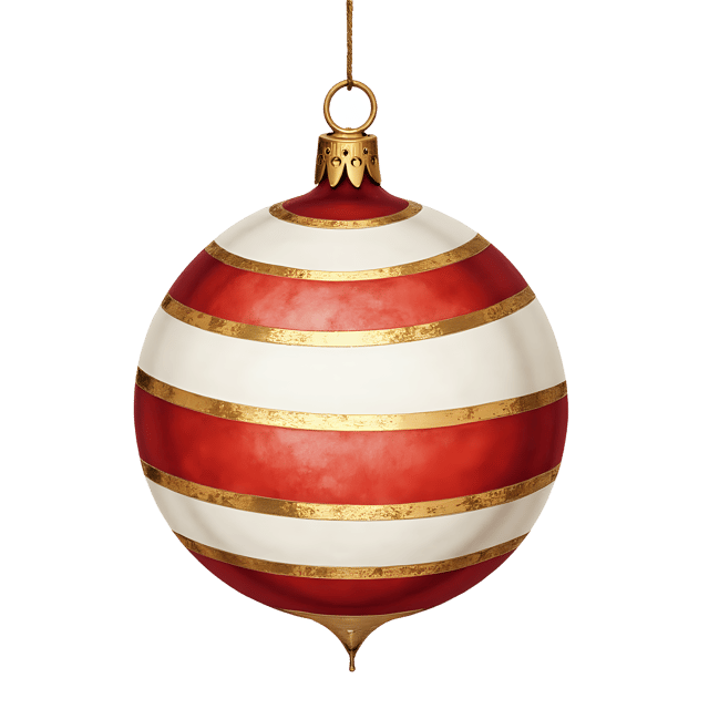Free transparent PNG: Striped Holiday Ornament  Gold Accented Christmas Clipart, free png download