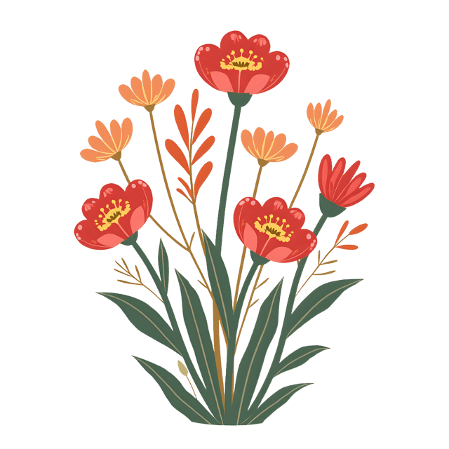 Free transparent PNG: Handheld Boho Flowers with Dried Grass  Nature Clipart, Free PNG Download