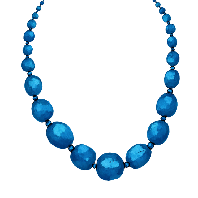 Free transparent PNG: Cerulean Bead and Lapis Lazuli Necklace Watercolor Illustration
