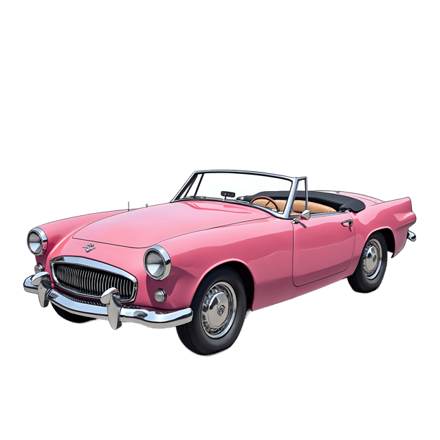 Free transparent PNG: Pink Convertible Cruiser PNG with Transparent Background for Modern and Stylish Imagery