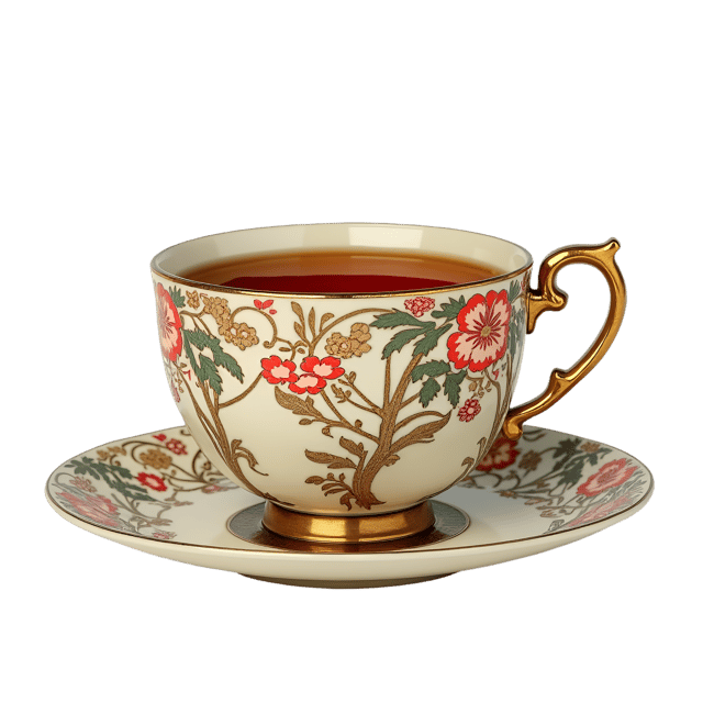 Free transparent PNG: Art Nouveau Tea Cup  Floral Clipart, free downloadable png