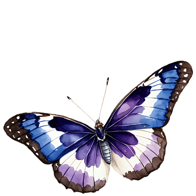 Free transparent PNG: Purple Emperor Butterfly Watercolor Transparent PNG - Gentle Clipart for Designers & Artists