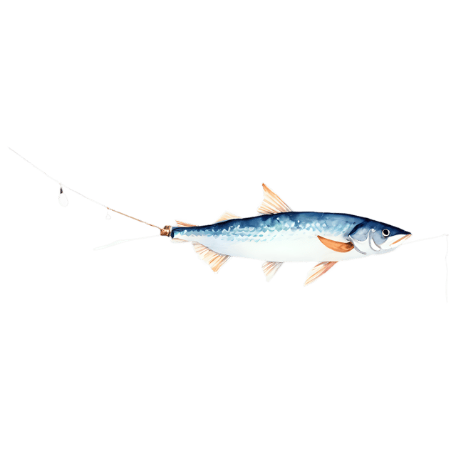Free transparent PNG: Gentle Watercolor Fish Line Illustration - Transparent PNG