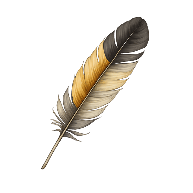 Free transparent PNG: Curved Flight Feather with Golden Band  Free PNG Download for Art Projects