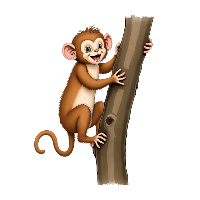 Free transparent PNG: Mischievous Monkey Climbing Tree PNG Portrait