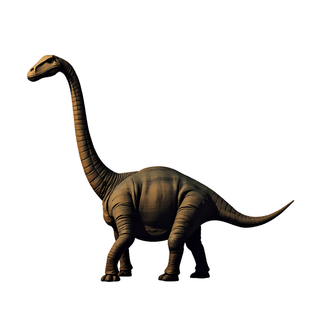 Free transparent PNG: Long-Necked Sauropod Dinosaur with Whip Tail PNG Illustration for Prehistoric and Earthy Decor