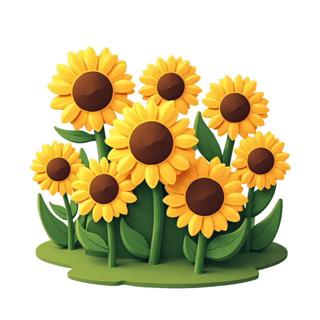 Free transparent PNG: Sunflowers Cluster PNG with Transparent Background for Floral Design and Crafts