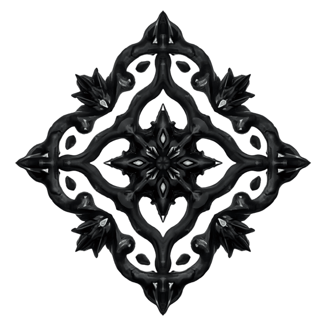Free transparent PNG: Glossy Black Symmetrical Geometric Clipart with Polished Details