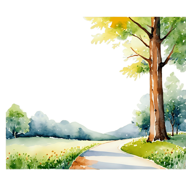 Free transparent PNG: Watercolor Park Scene Transparent PNG – Gentle Watercolor Illustration for Design
