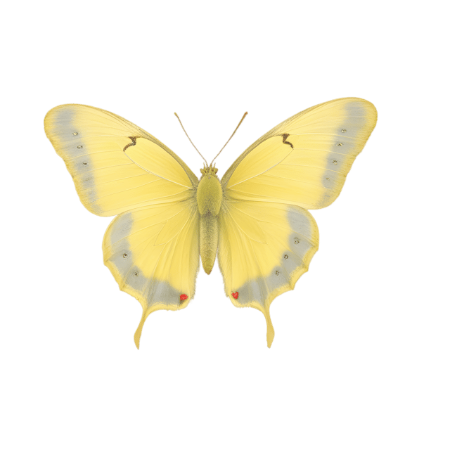 Free transparent PNG: Clouded Sulphur Butterfly PNG with Transparent Background for Nature and Artistic Use