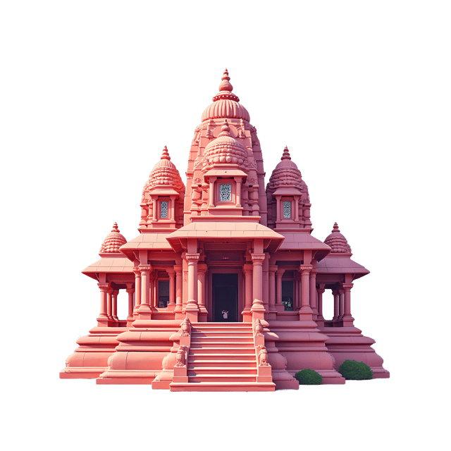 Free transparent PNG: Stunning Pink Sandstone Temple PNG Under Blue Sky