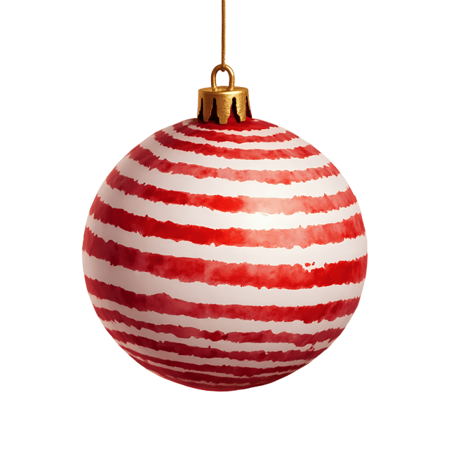 Free transparent PNG: Striped Holiday Ornament  Red and White Band Design, free png download