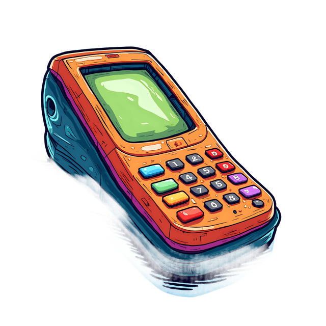 Free transparent PNG: Retro Phone with Rainbow Buttons  Vintage Design Clipart, free download png