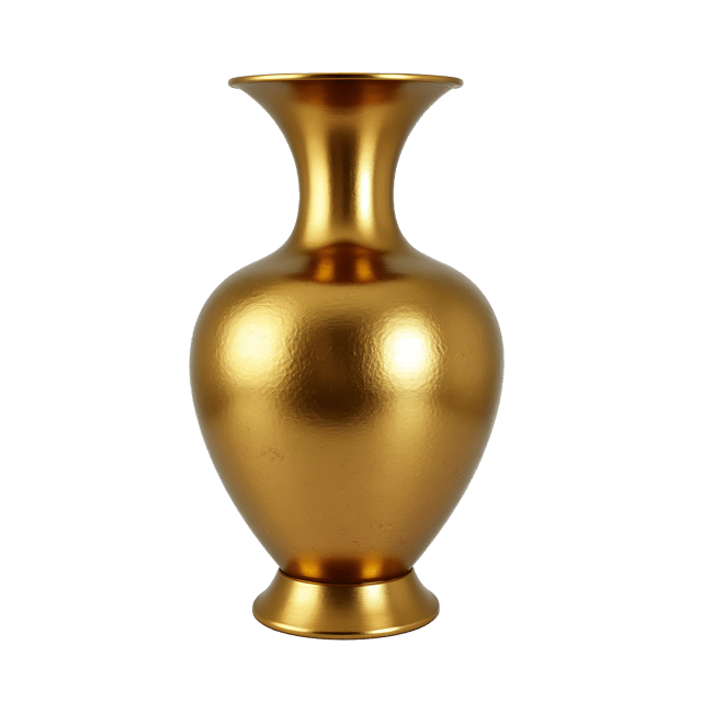 Free transparent PNG: Golden Brass Vase with Hammered Texture PNG