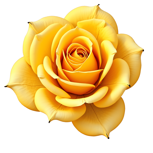 Free transparent PNG: Golden Yellow Rose with Intricate Marbling - Elegant Clipart Illustration on Transparent Background