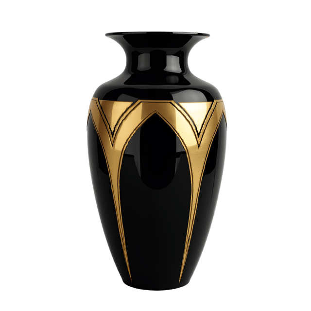 Free transparent PNG: Black and Gold Art Deco Vase  Geometric Band Design Clipart, free download png