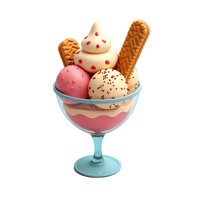 Free transparent PNG: Ice Cream Sundae with Wafer Cookies  Dessert Clipart, free download png
