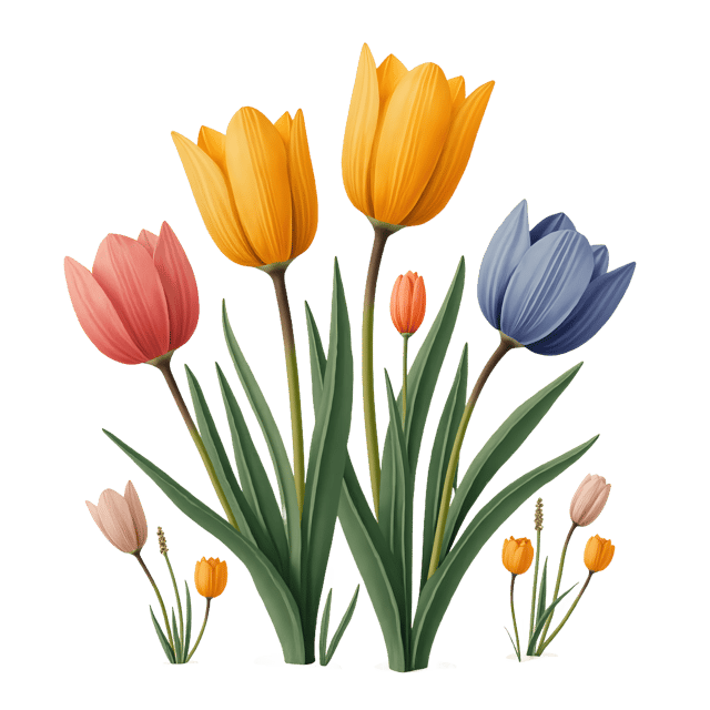 Free transparent PNG: Tulip and Crocus Flowers PNG Clipart  Perfect for Spring Projects  Decor