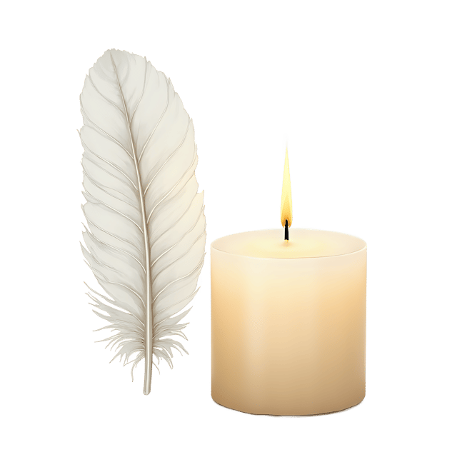 Free transparent PNG: Soft White Feather Next to Candle  Elegant Clipart, Free Downloadable PNG