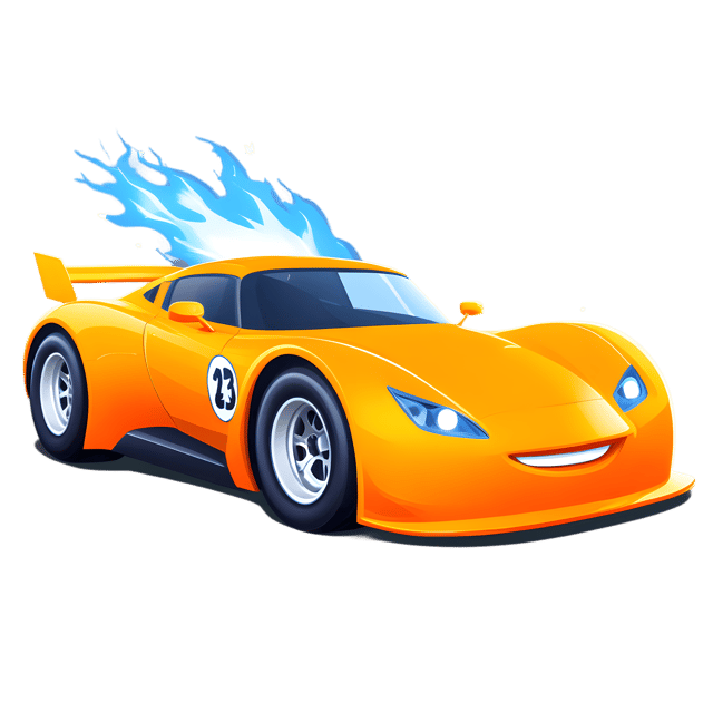 Free transparent PNG: Colorful Racing Car with Lightning Bolts PNG Transparent Background