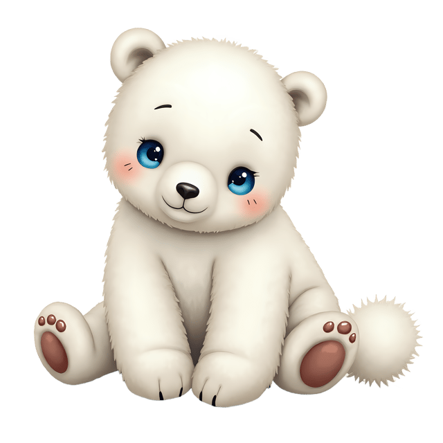 Free transparent PNG: Fluffy White Polar Bear PNG with Transparent Background for Art and Design Projects