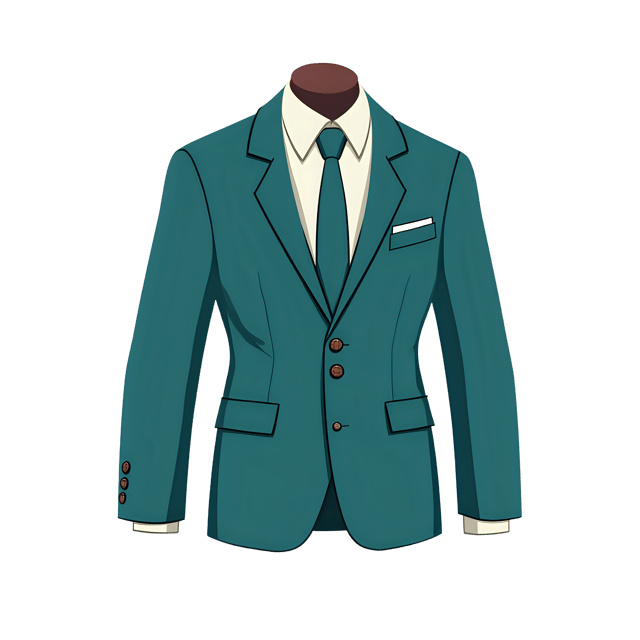 Free transparent PNG: Teal Blazer Professional Attire PNG for Fashion and Business Use