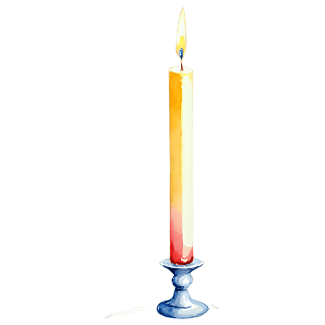 Free transparent PNG: Watercolor Christmas Candle Transparent PNG - Gentle Illustration for Holiday Designs