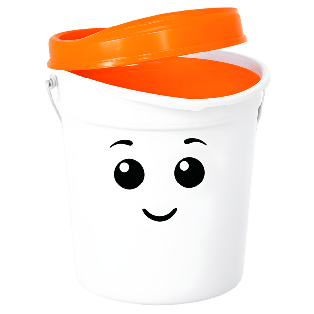 Free transparent PNG: Single Paint Bucket with Vibrant Orange Lid PNG Transparent Background
