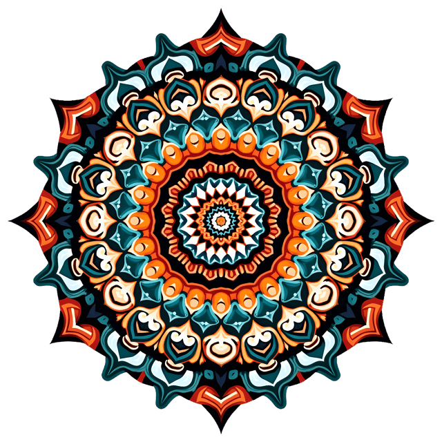 Free transparent PNG: Symmetrical Mandala with Spiral Designs PNG