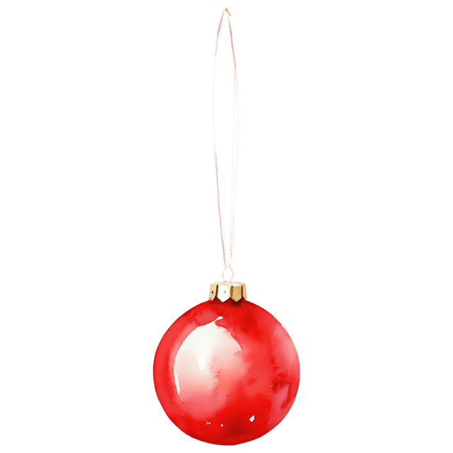 Free transparent PNG: Watercolor Christmas Ornament PNG – Transparent Background Illustration