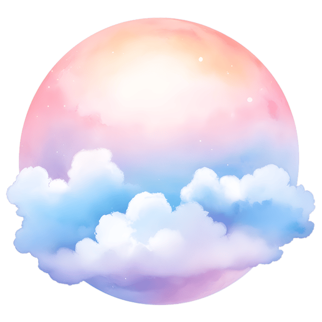 Free transparent PNG: Pastel-Colored Clouds Around a Celestial Sphere