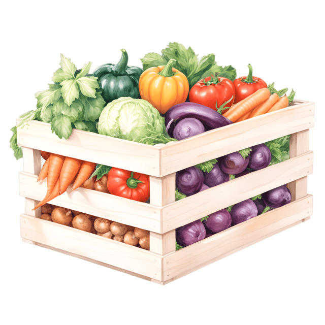 Free transparent PNG: Garden Vegetables Crate PNG Illustration with Transparent Background