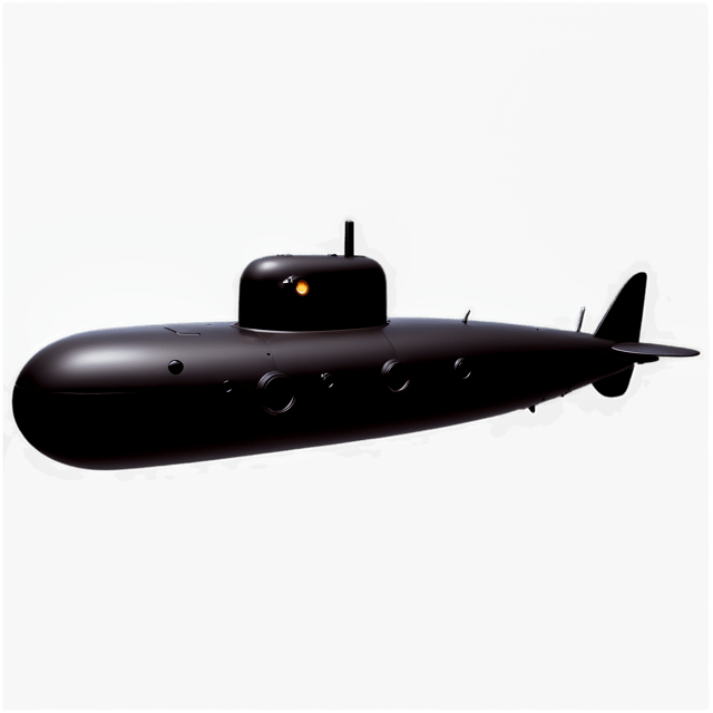 Free transparent PNG: Sleek Black Submarine PNG with Transparent Background for Underwater and Marine Design