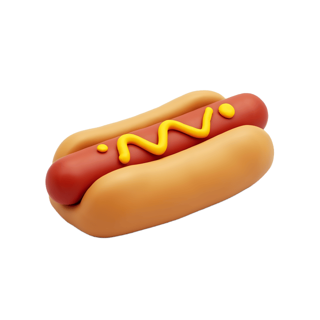 Free transparent PNG: Transparent Background Small Clay Hotdog on Bun with Mustard PNG