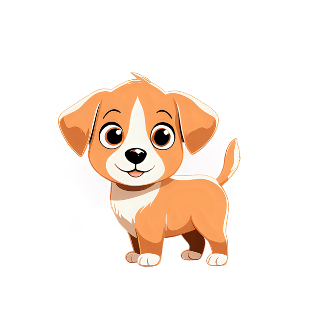 Free transparent PNG: Cute Puppy Cartoon Illustration for Nursery Decor and Kids' Projects