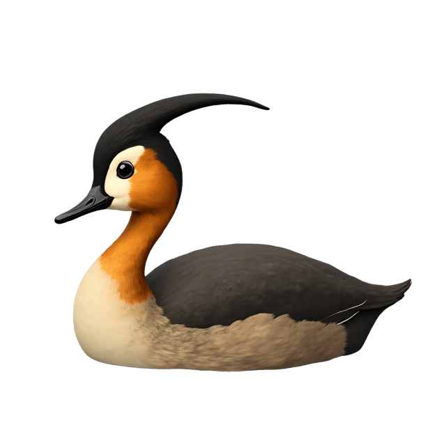 Free transparent PNG: Stately Horned Grebe Illustration with Golden Neck and Eye Patches