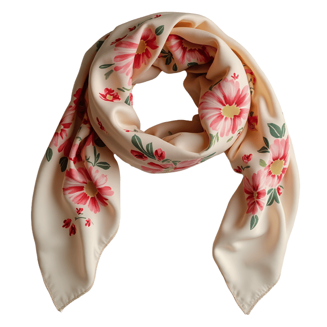 Free transparent PNG: Floral Print Scarf Design with Pastel Colors and Delicate Patterns