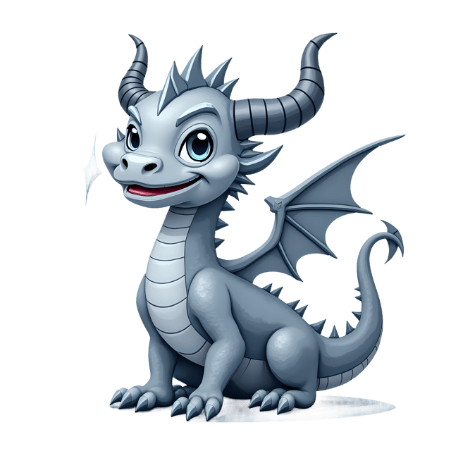 Free transparent PNG: Spiky Silver Dragon PNG Illustration with Sharp Horns and Shimmering Scales