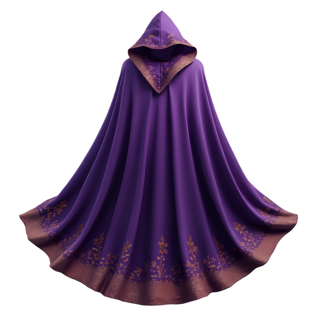 Free transparent PNG: Enchanted Cloak with Purple and Gold Threads on Transparent Background PNG