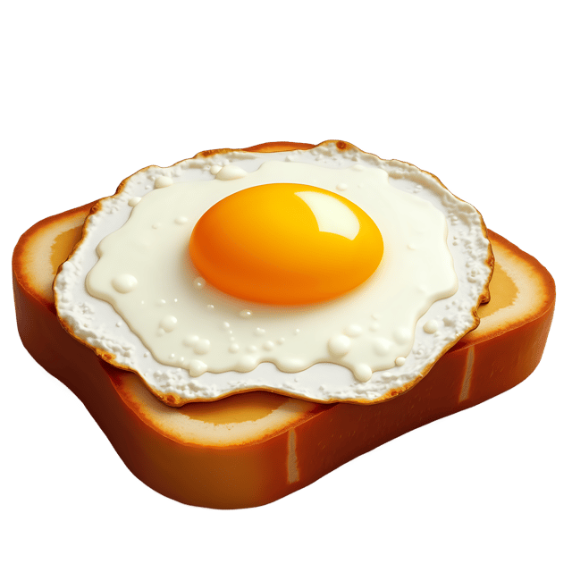 Free transparent PNG: Golden Fried Egg with Soft Yolk and Crispy White Edges PNG for Breakfast Imagery