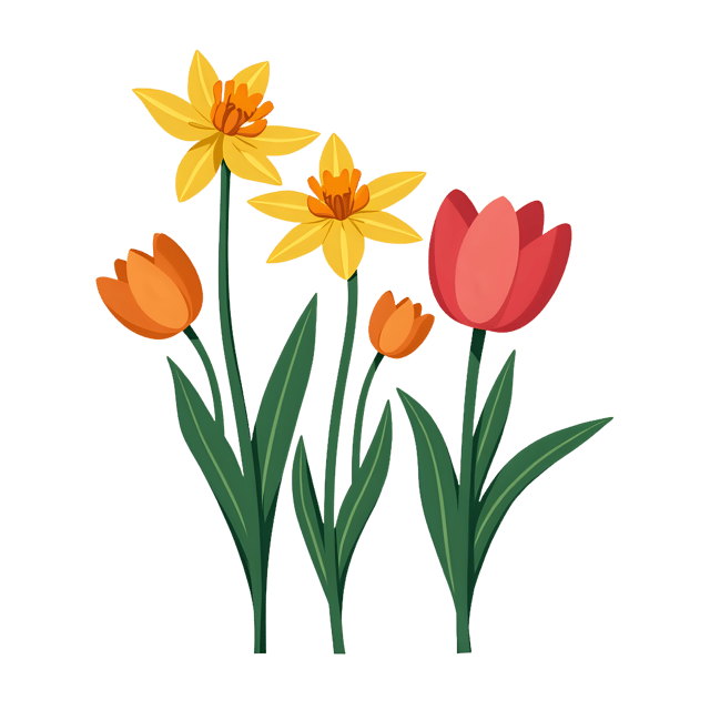 Free transparent PNG: Tulip, Daffodil  Lily PNG Clipart  Beautiful Spring Blooms for Gardening, Decor  Crafts