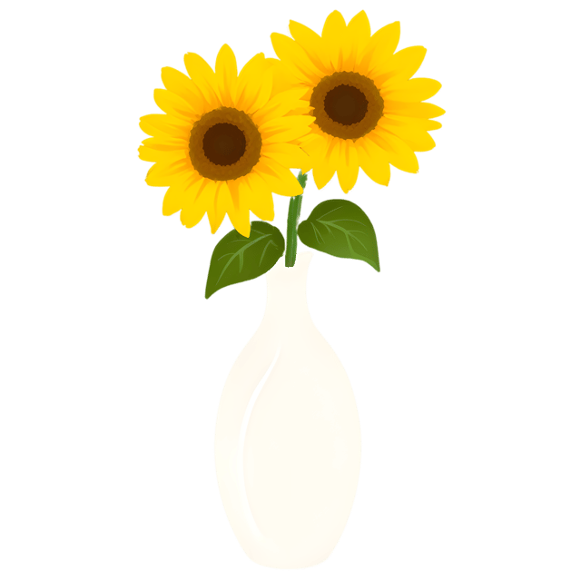 Free transparent PNG: Sunflowers in Transparent Vase PNG Image for Floral Design and Decor