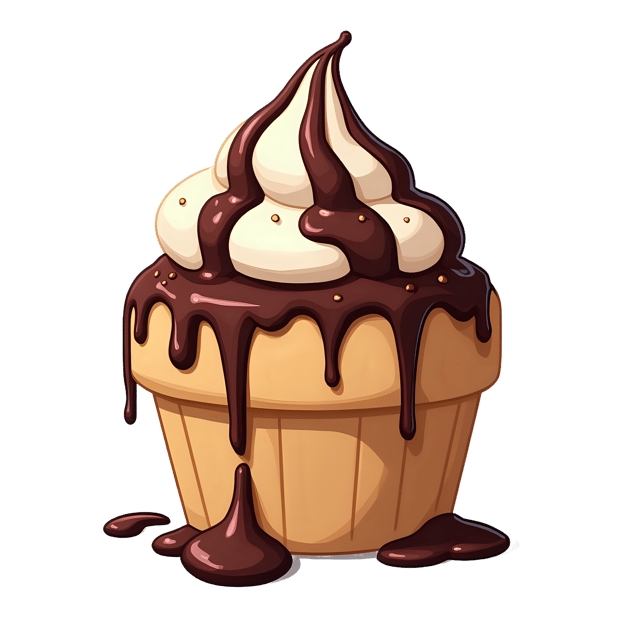 Free transparent PNG: Drizzled Chocolate Scoop  Dessert Clipart, free downloadable png
