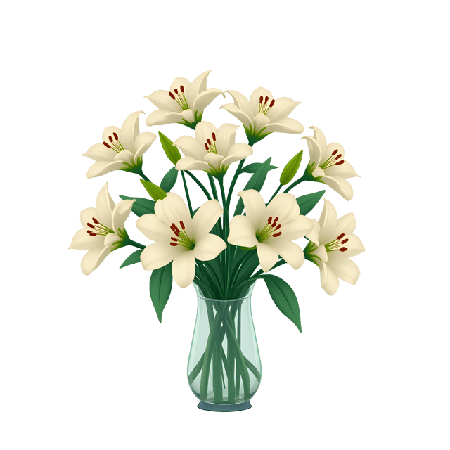 Free transparent PNG: Fresh White Lilies PNG with Transparent Background for Elegant Floral Design
