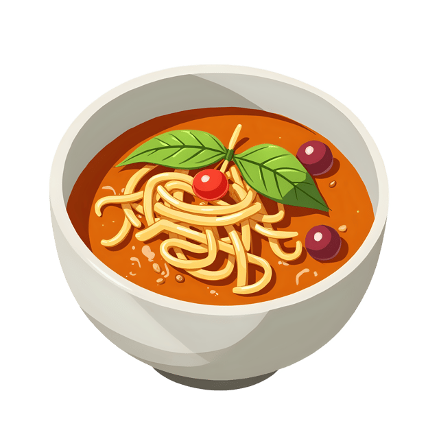 Free transparent PNG: Coconut Curry Soup with Noodles  Free PNG Download for Recipe Graphics