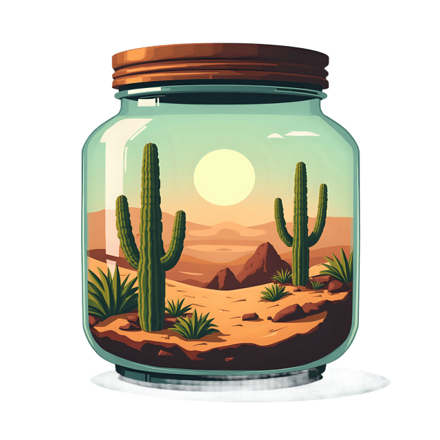 Free transparent PNG: Crystal Jar Desert Oasis PNG Illustration for Nature and Decorative Design